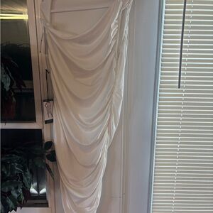 Elegant White Draped Dress